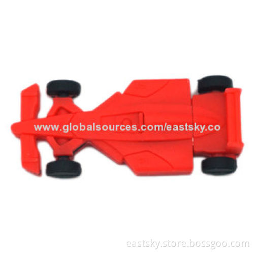 Custom F1 Car-shaped Thumb Drive, made of soft PVC material, OEM orders welcome